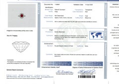 Antique Gold & Platinum AGL Burma No Heat Vivid Red Ruby Diamond Halo Ring