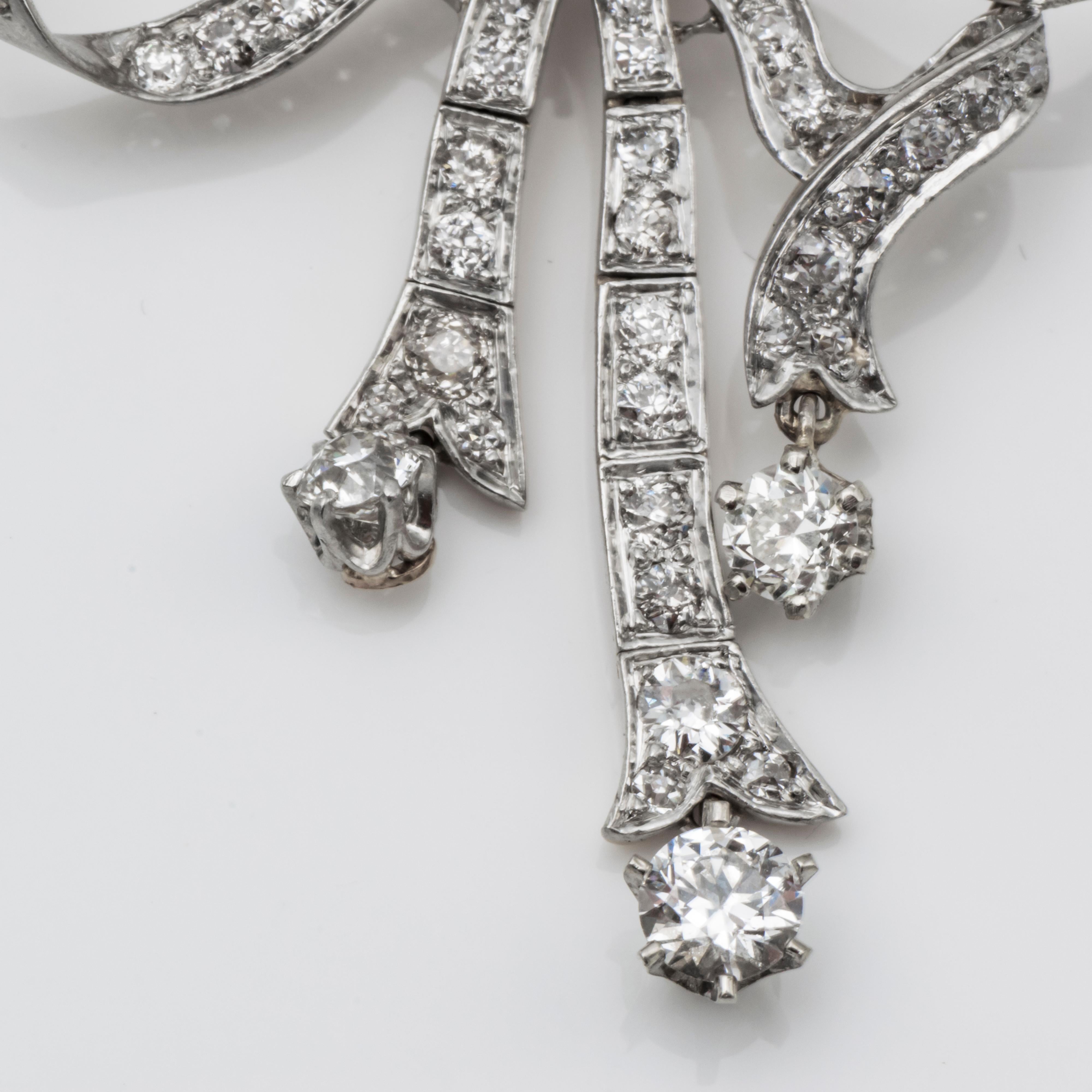 antique diamond bow brooch