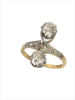 Antique Gold Platinum and Diamond Ring