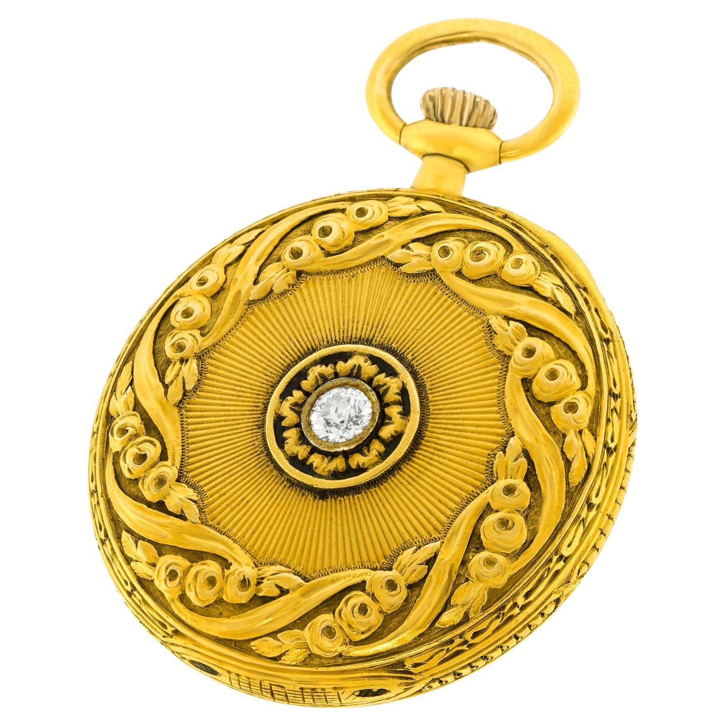 Antique Gold Pocket Watch For Sale