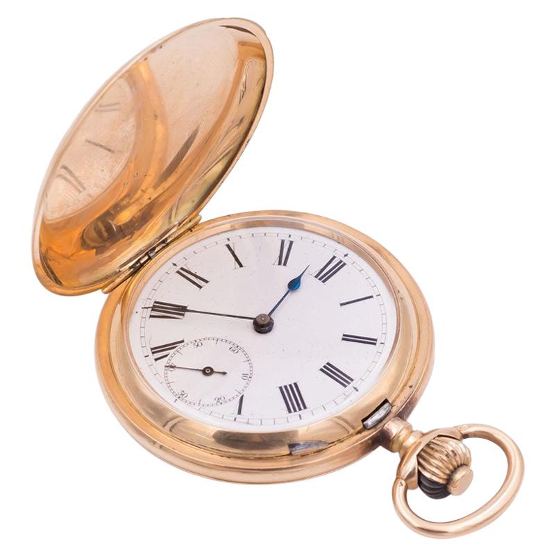 Antique Gold Pocket Watch, Late 1800 For Sale