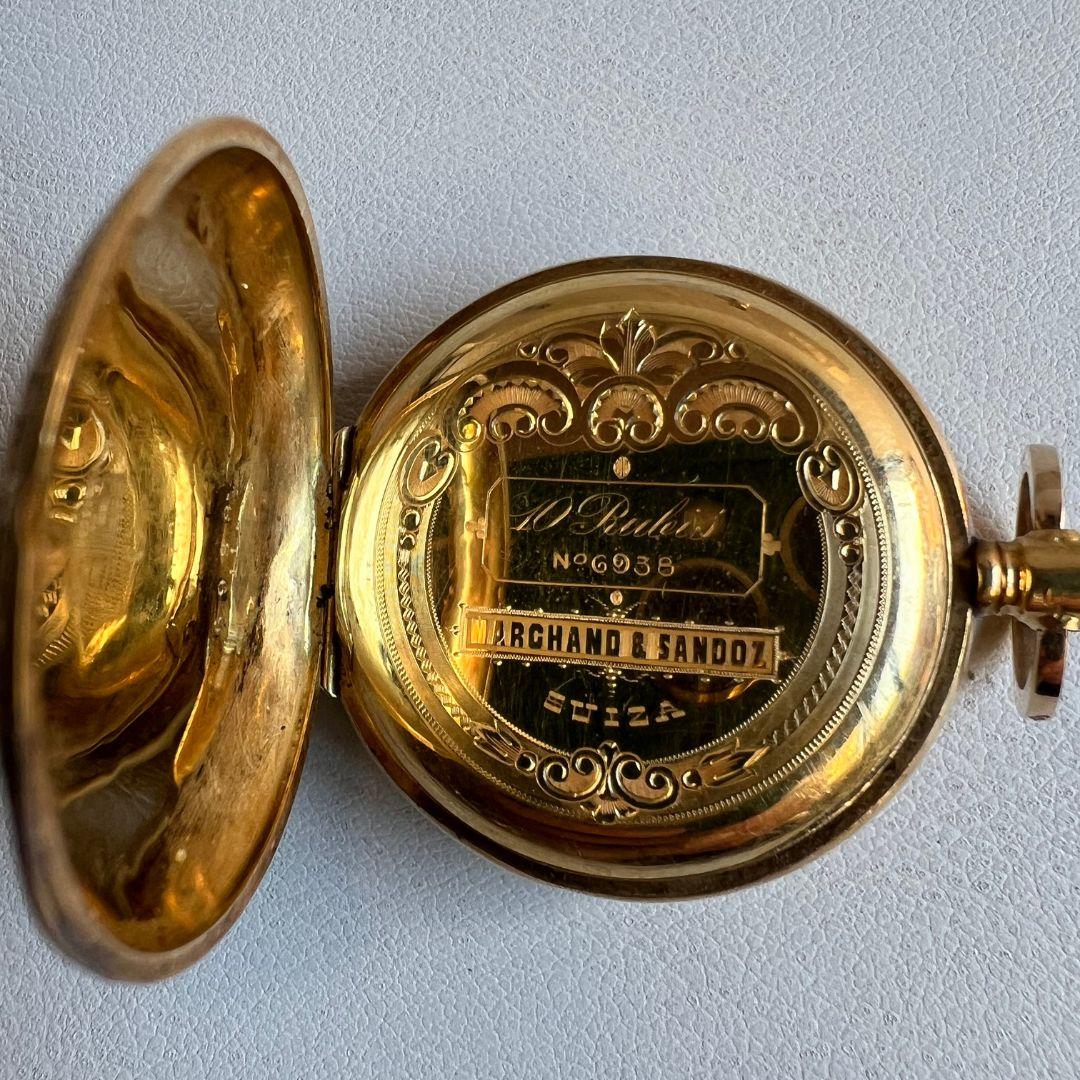 Montre de poche ancienne Marchand & Sandoz, édition limitée n° 6938 4