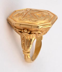 Antique Gold Poison Bishop Ring