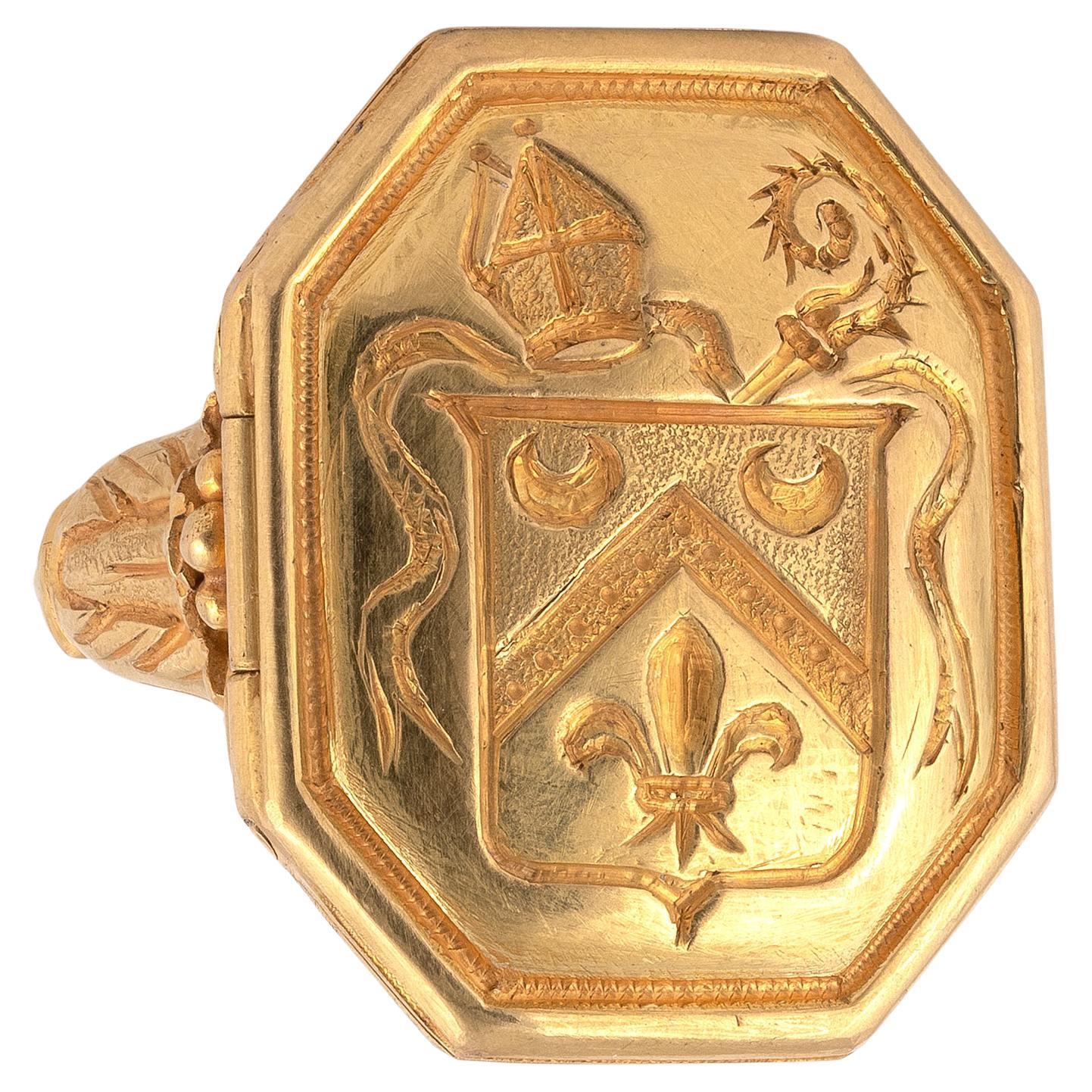 Antique Gold Poison Bishop Ring