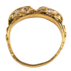 Antique Gold Renaissance Pinky Ring with Two Dogs