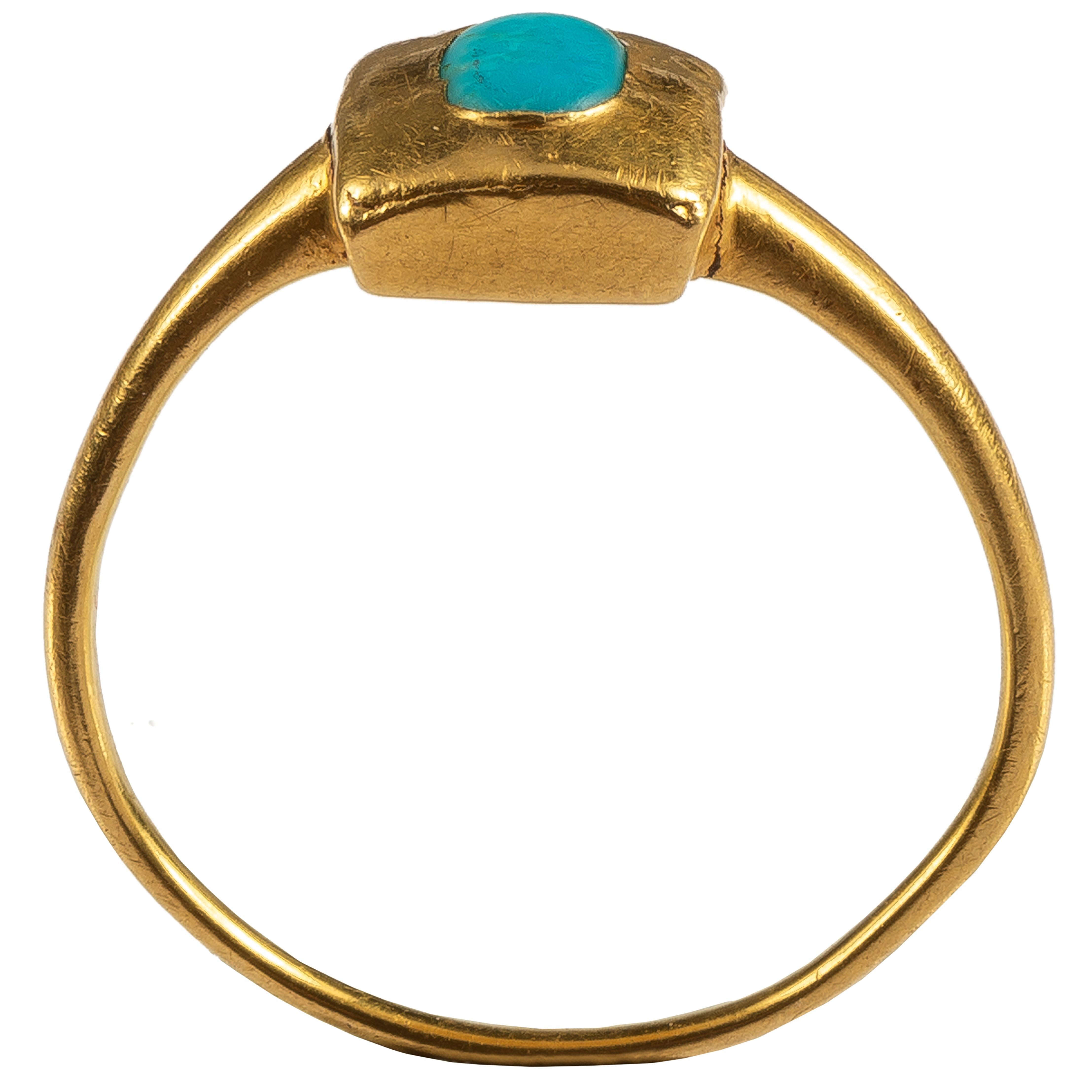 Antique Gold Renaissance Ring with Turquoise Cabochon 3