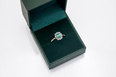 Antique Gold Ring 0.45ct Clear Emerald and Diamonds, Austria-Hungary, 1890s.