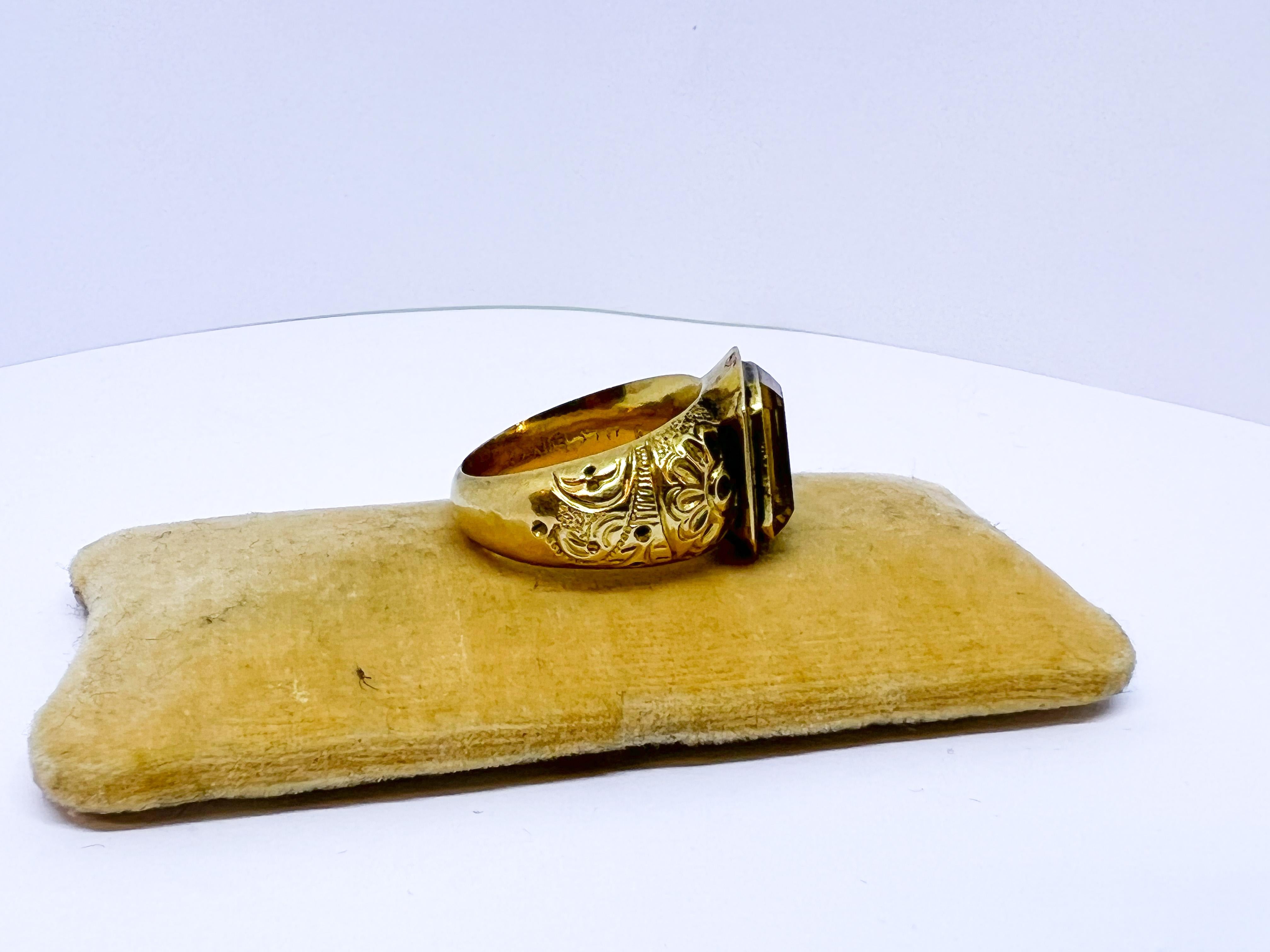 Buy 22Kt Narasimha Swamy Design Antique Gold Ring 610VA101 Online from  Vaibhav Jewellers