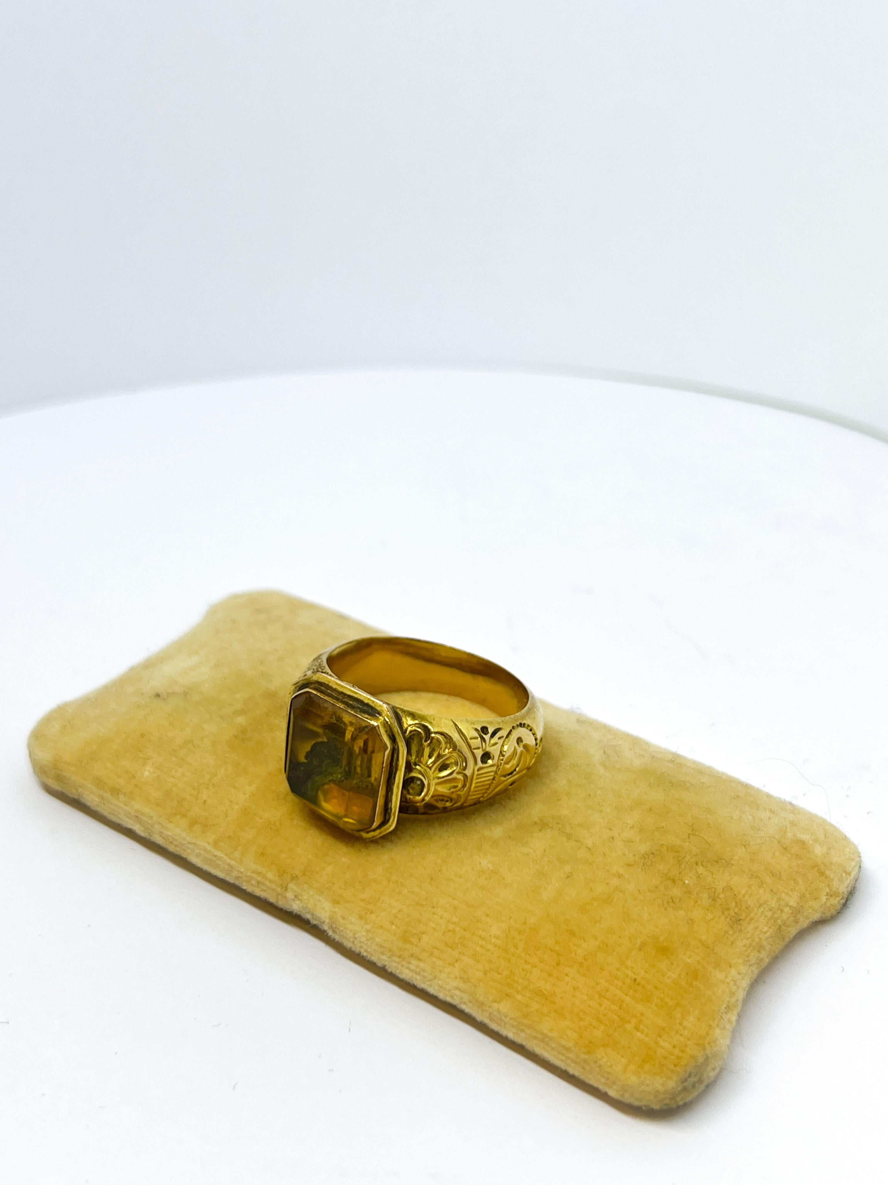 Women's or Men's Antique Gold Ring 1855-1877 Tampere Finland For Sale