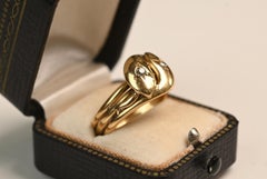 Antique Gold Ring for Men. Double Snake Head with Diamond Ring Victorian Era