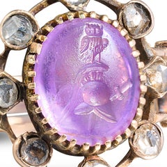 Antique Gold Ring with a Roman Intaglio Representing Minerva.