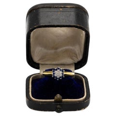 Antique gold ring with diamonds and sapphires, Great Britain, mid-20th century.