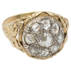 Antiker Goldring mit Diamanten im Rosenschliff, insgesamt 1,15 Karat.
