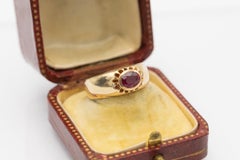 Antique gold ring with unheated ruby, Austria-Hungary, circa 1900.