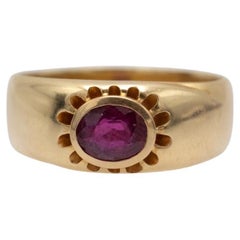 Antique gold ring with unheated ruby, Austria-Hungary, circa 1900.