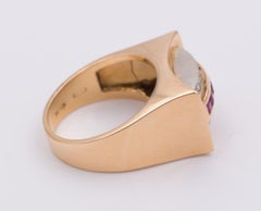 Antique Gold, Ruby and Diamond Ring, 1940s