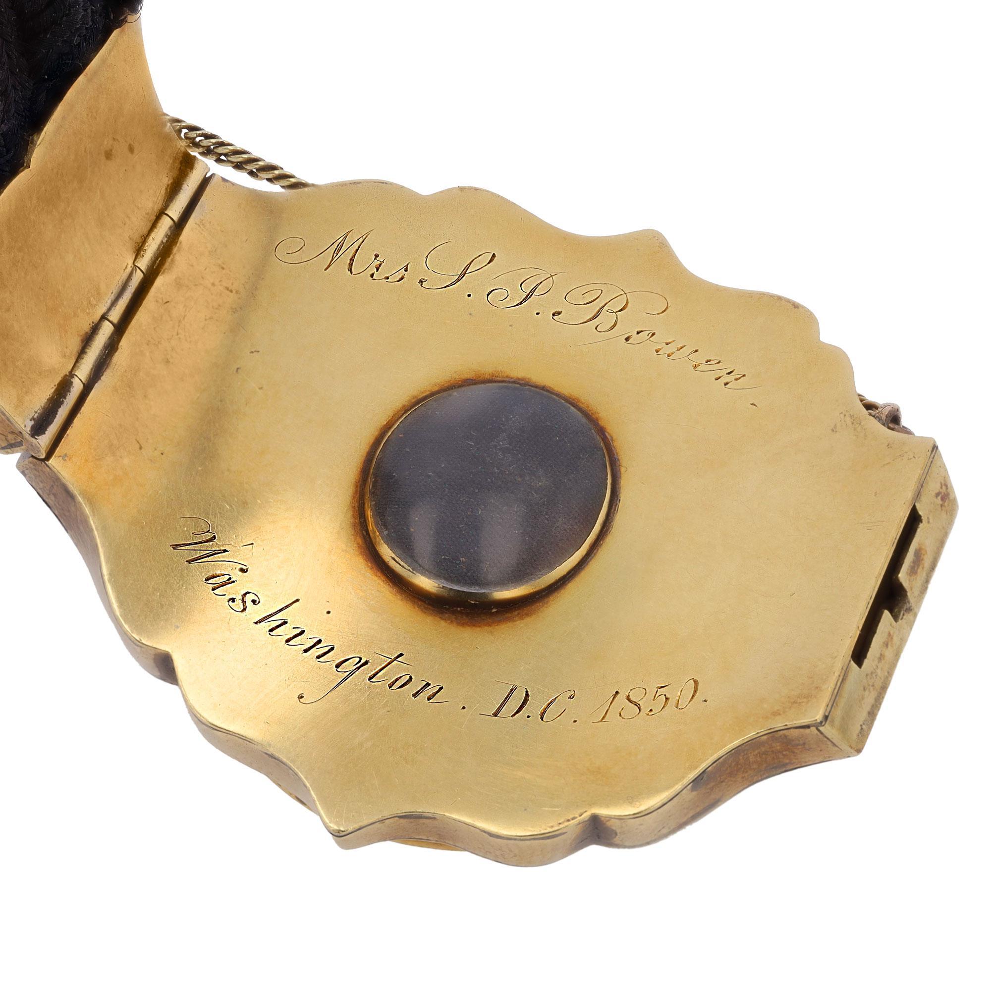 Antique Gold Rush 1850 Victorian Portrait 14k Bracelet For Sale 2