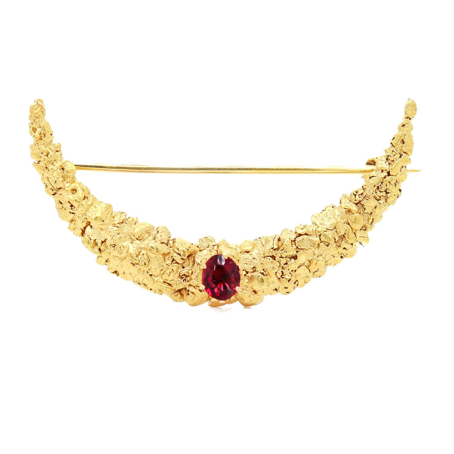 Women's or Men's Antique 'Gold Rush' Montana Gold Watch Holder Pin or Brooch For Sale
