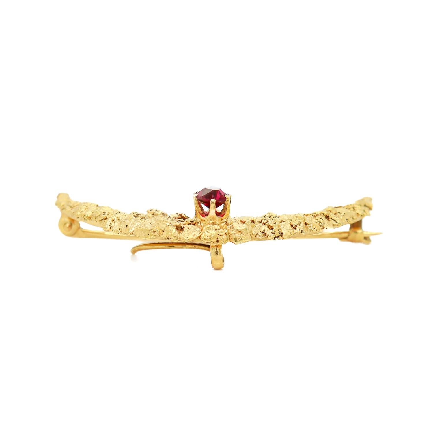 Antique 'Gold Rush' Montana Gold Watch Holder Pin or Brooch For Sale 2