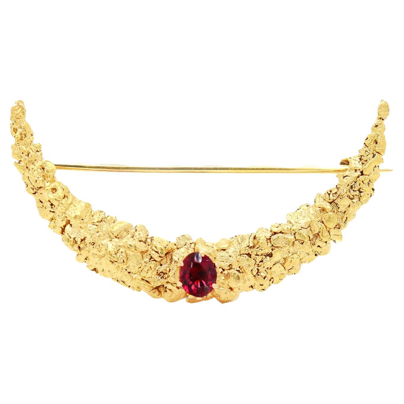 Antique 'Gold Rush' Montana Gold Watch Holder Pin or Brooch For Sale