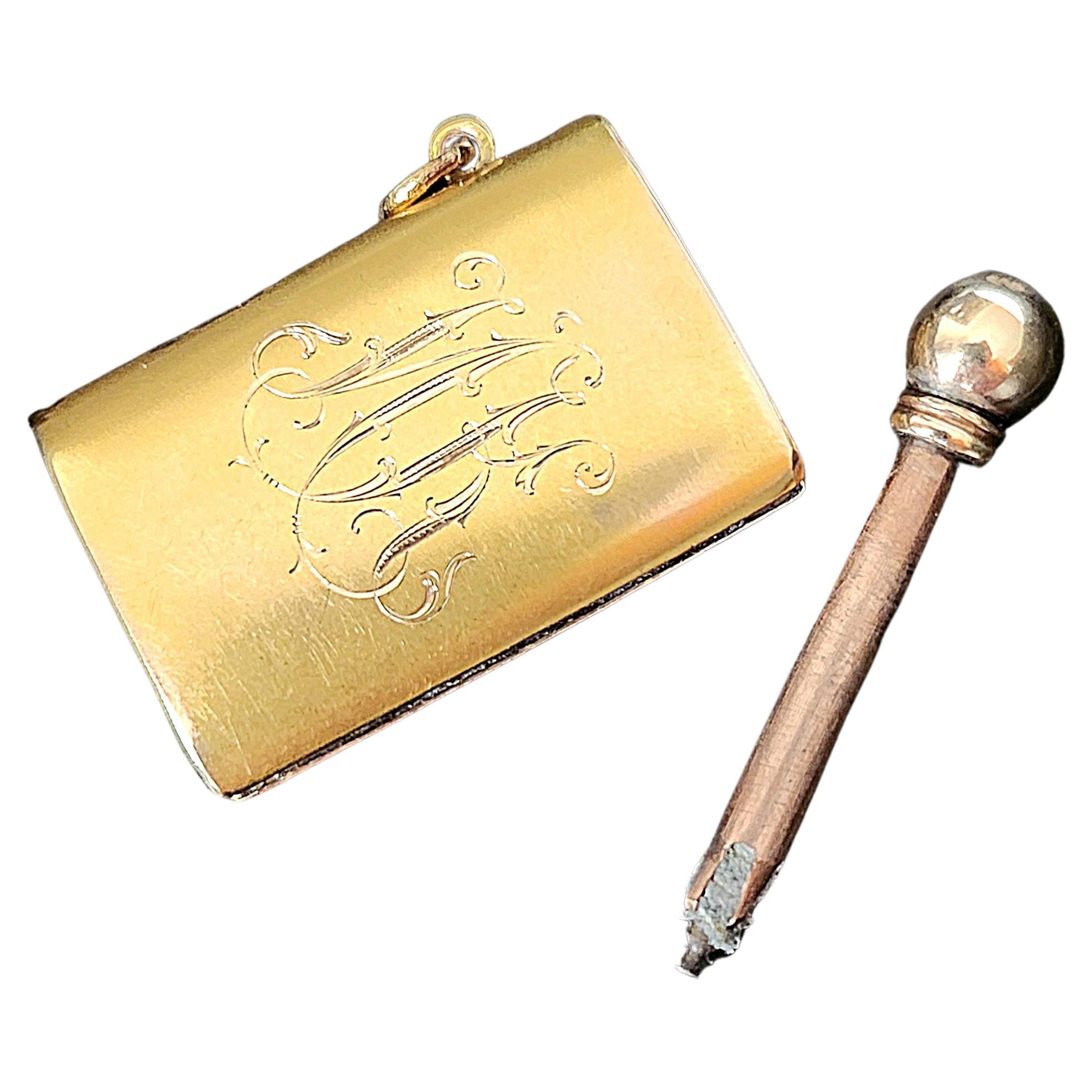 Antique Gold Russian Matches Lighter For Sale