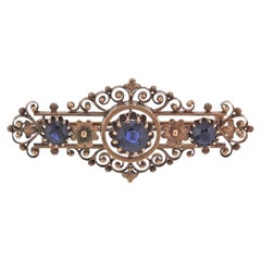 Antique Gold Sapphire Brooch Pin