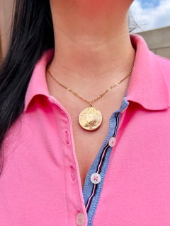 Antique Gold Shield Locket, 9KT Back and Front