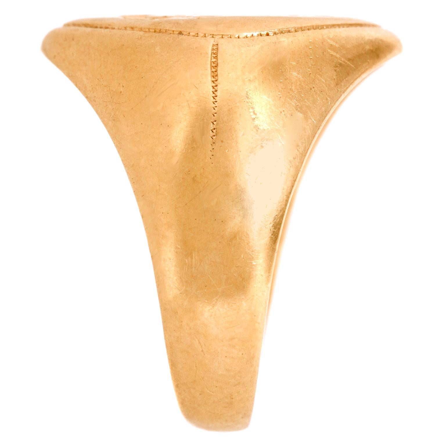 Anillo de sello de oro antiguo con ardilla 2