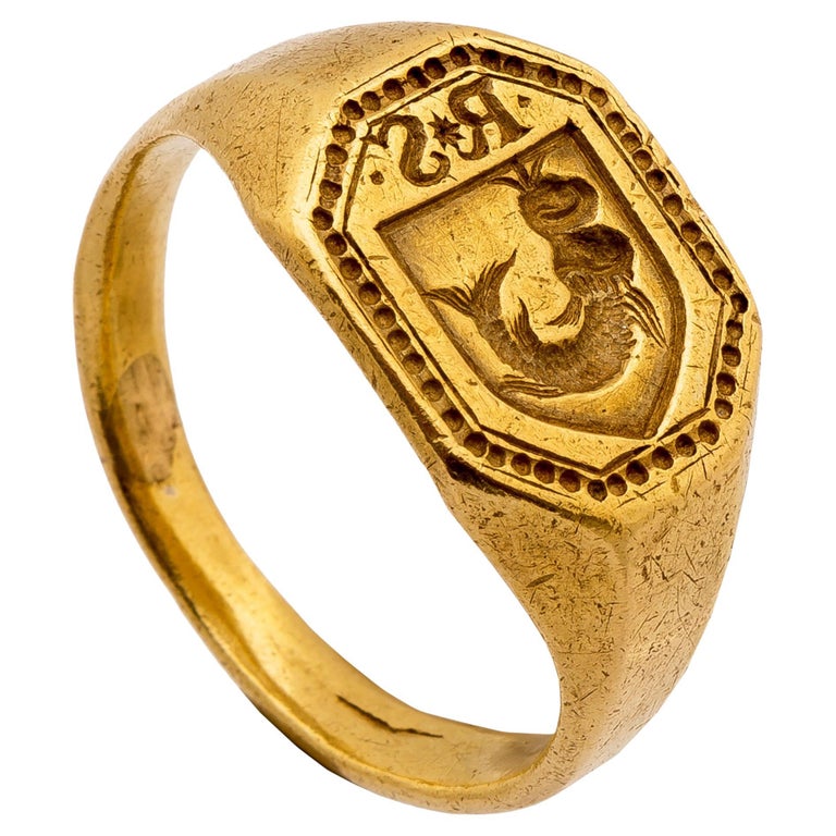 Antique Gold Signet Ring at 1stDibs | antique signet ring, antique gold  rings, medieval signet ring
