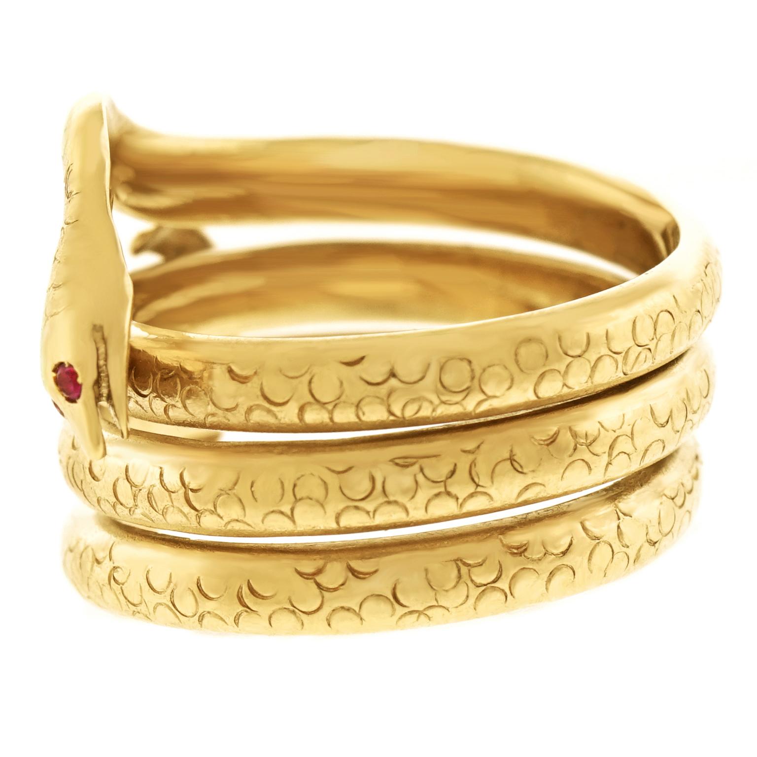 Antique Gold Snake Ring 2