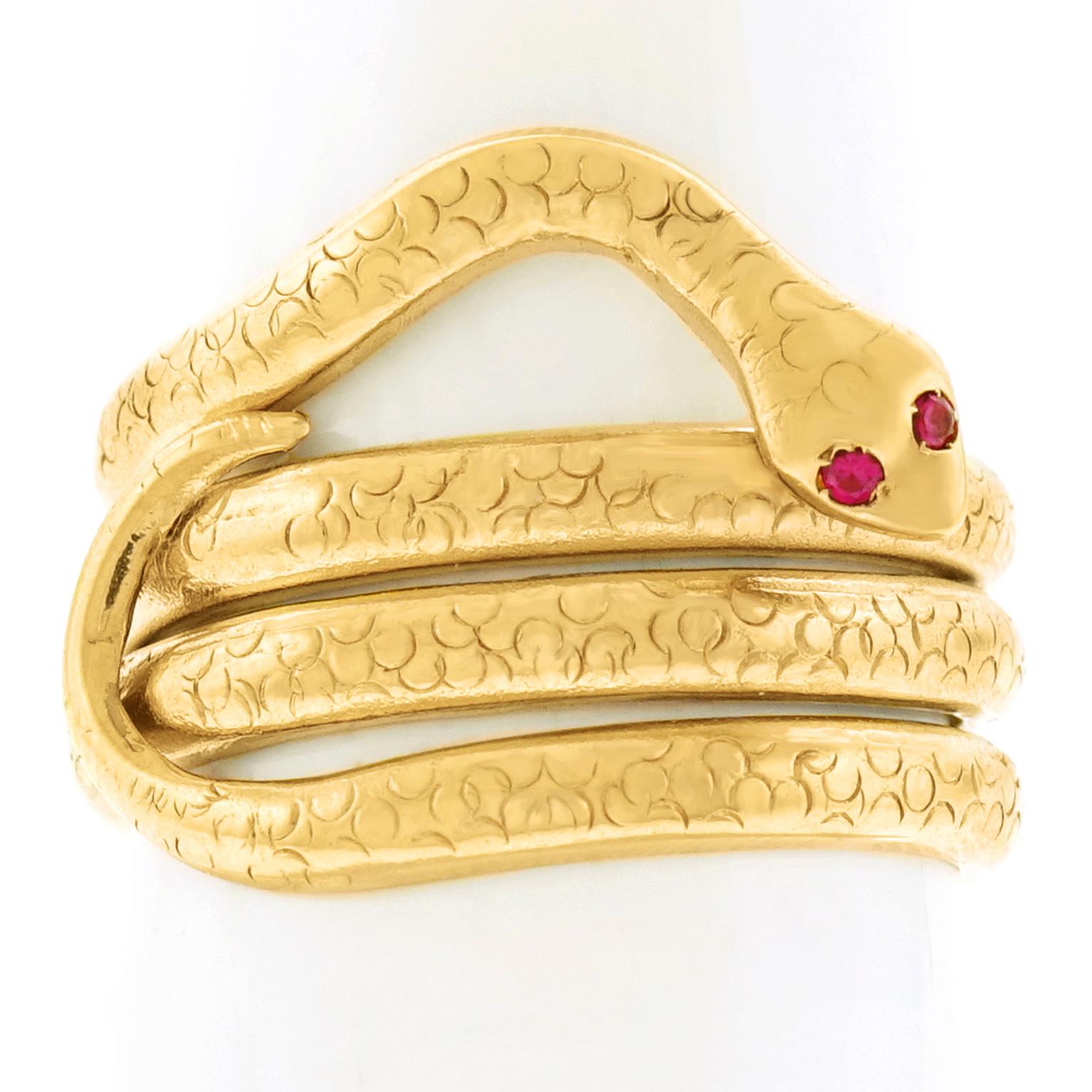Antique Gold Snake Ring 3