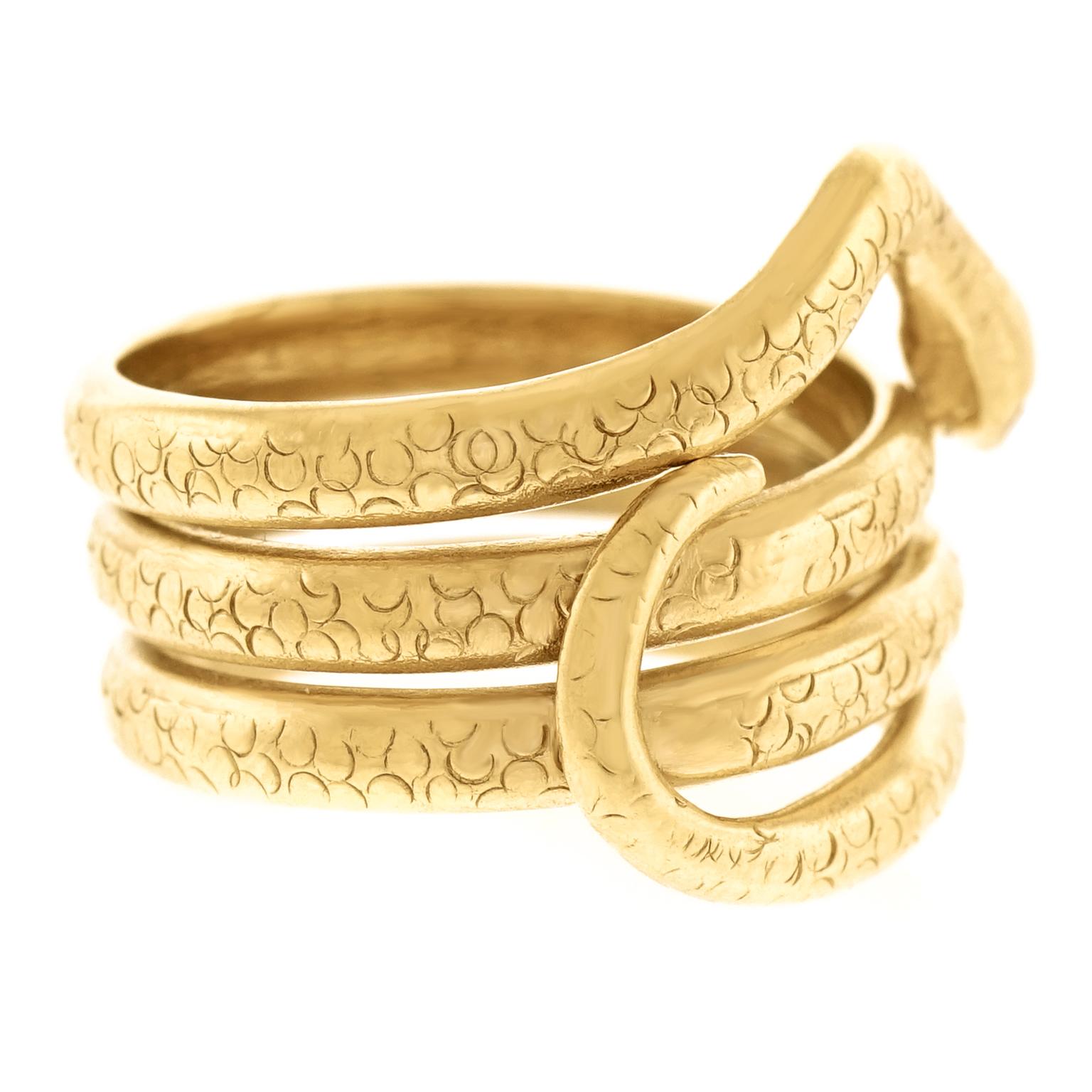 Antique Gold Snake Ring 4