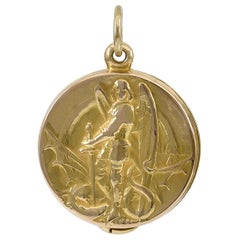 Antique Gold St. Michael Locket