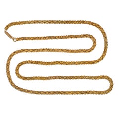 Antique gold star motif long guard chain
