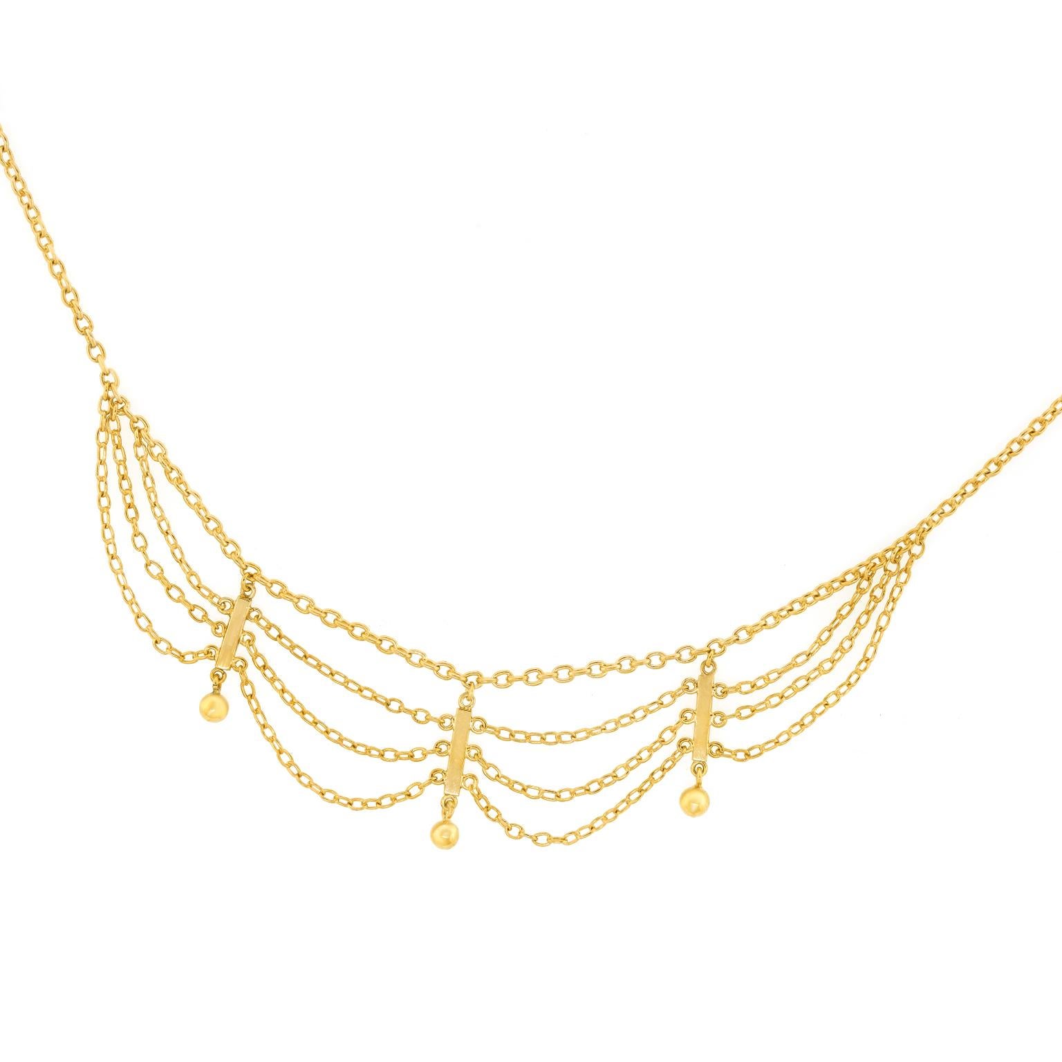 Antique Gold Swag Necklace For Sale 2