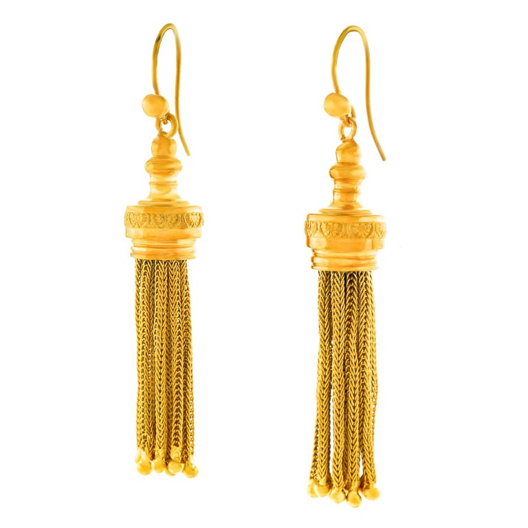 Golden Tassels Earrings main image 1