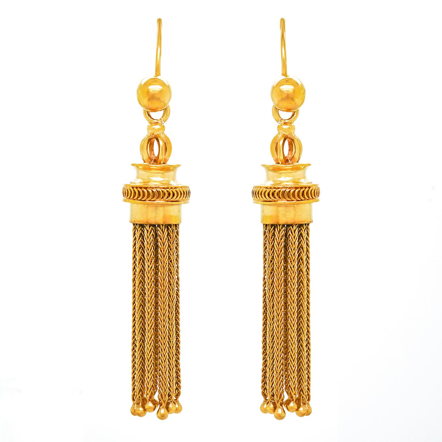 Victorian Antique Gold Tassel Earrings