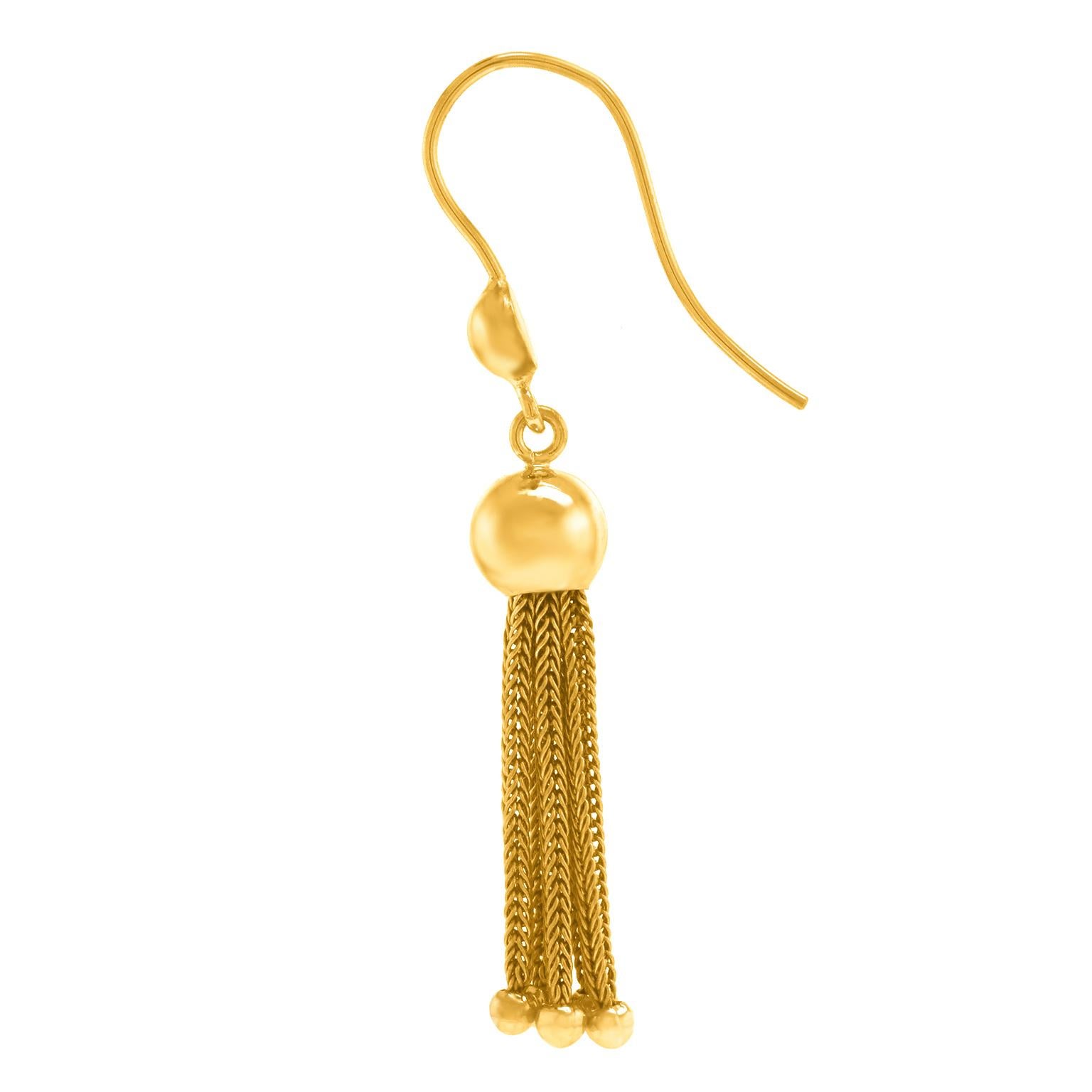 Antique Gold Tassel Earrings In Excellent Condition In Litchfield, CT