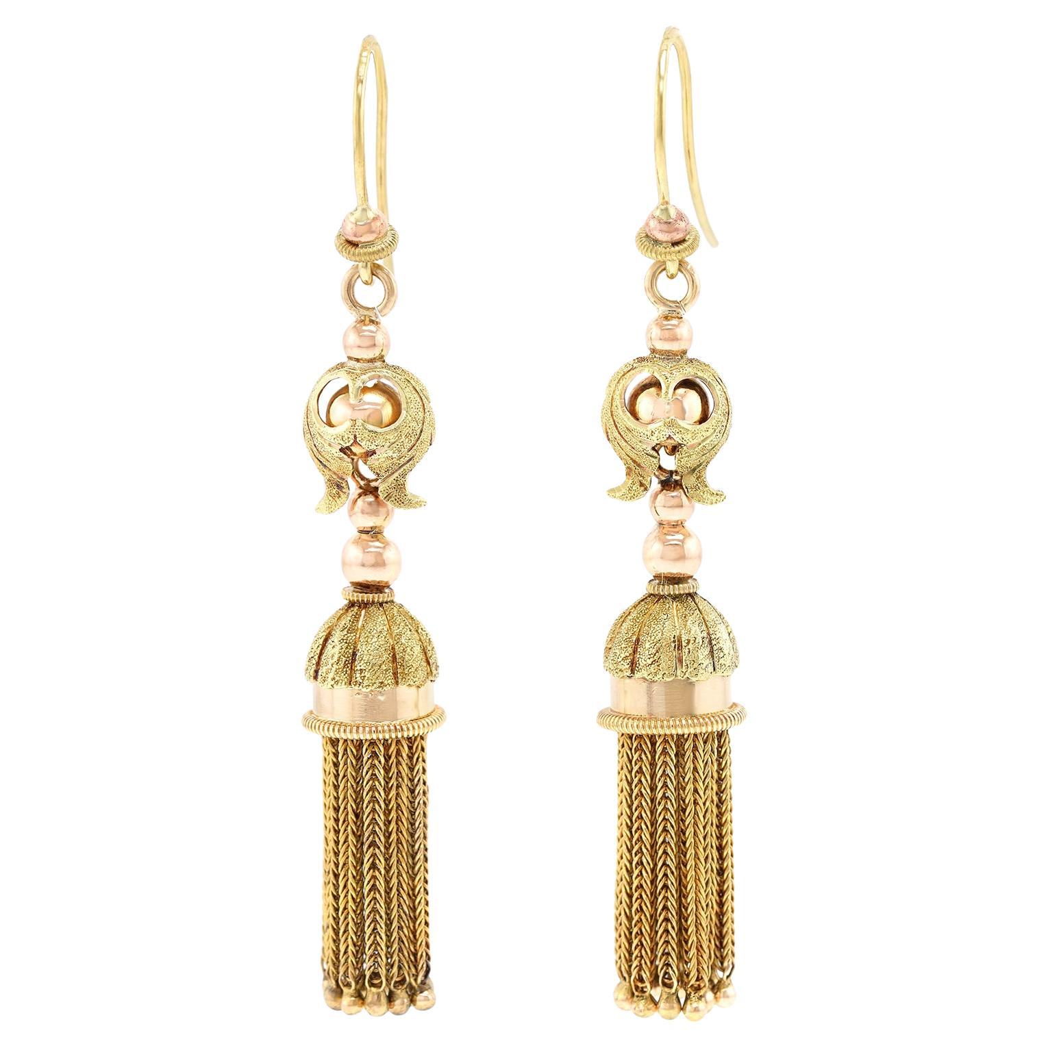 Antique Gold Tassel Earrings