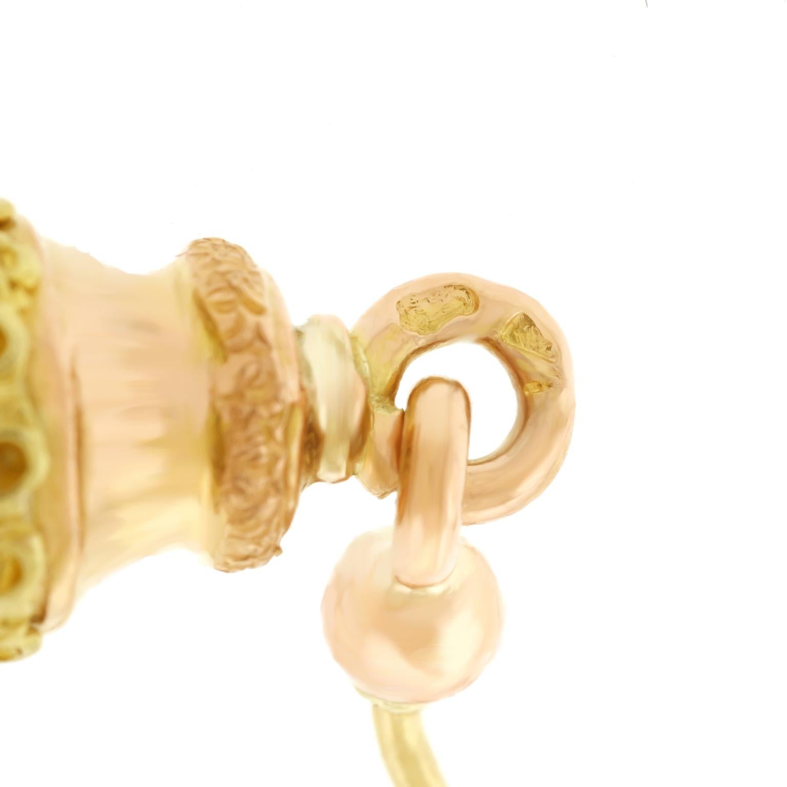 Women's Antique Gold Tassel Earrings, French