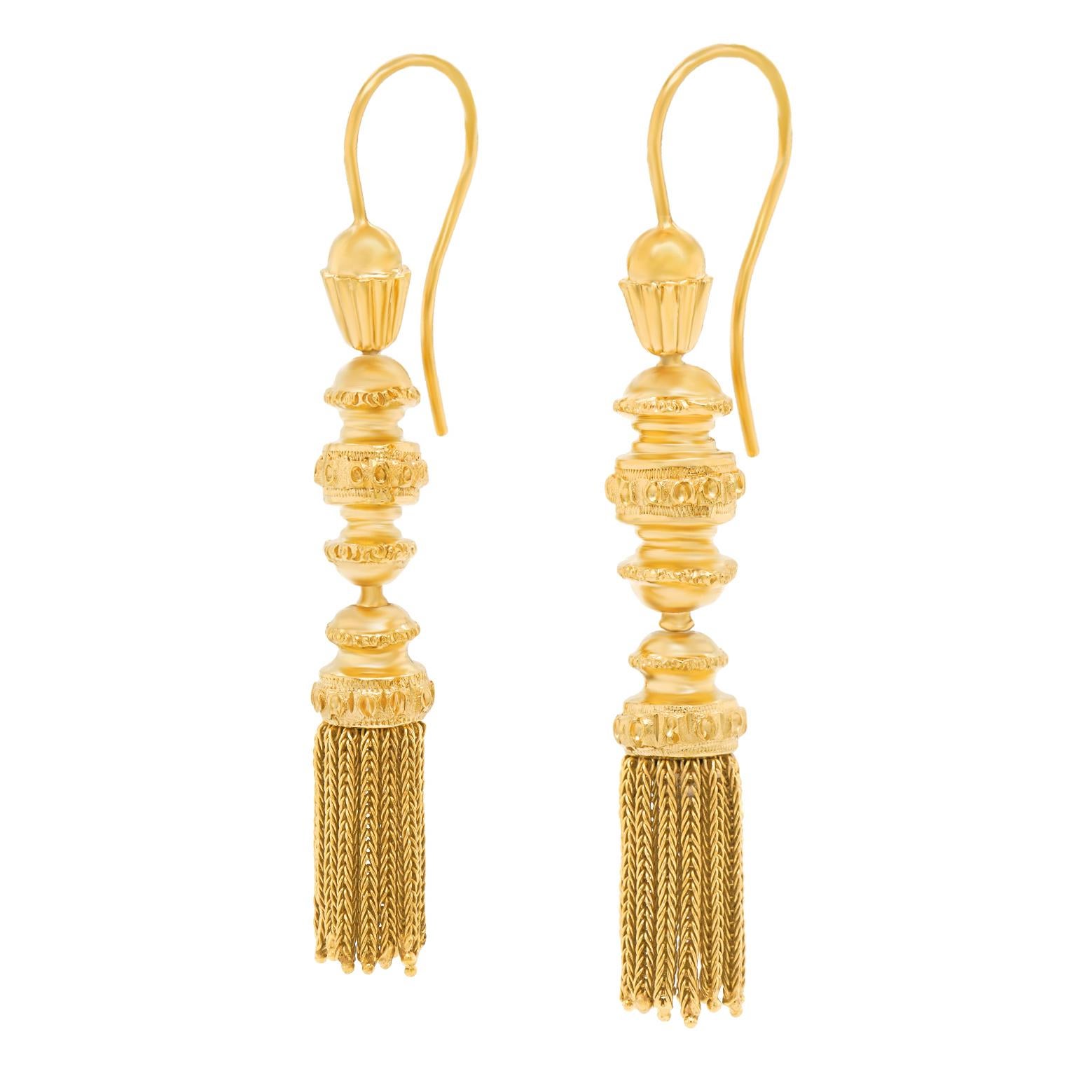 Victorian Antique Gold Tassle Earrings