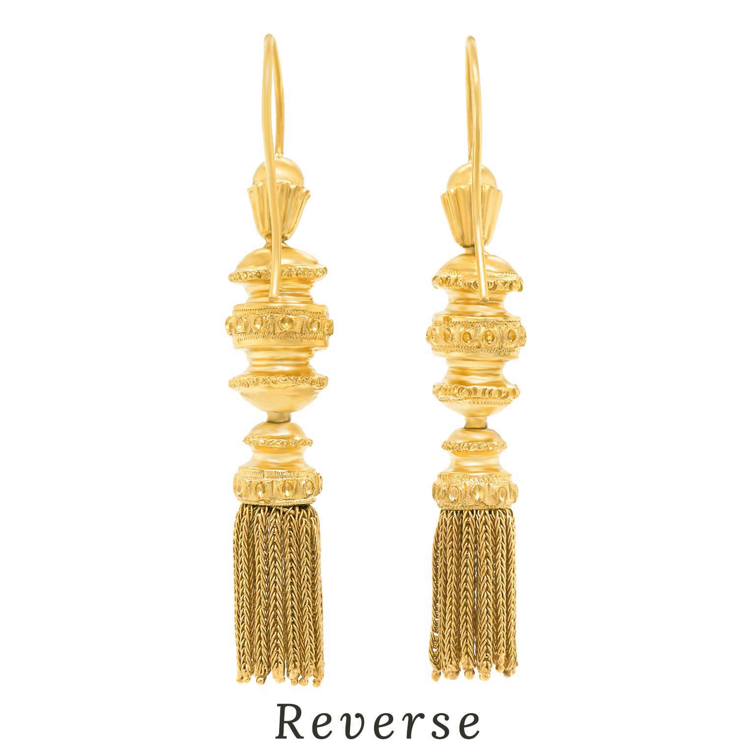 Antique Gold Tassle Earrings 2