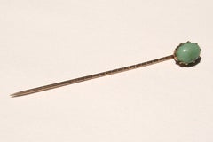 Antique Gold Turquoise Stick Pin 10 Karat