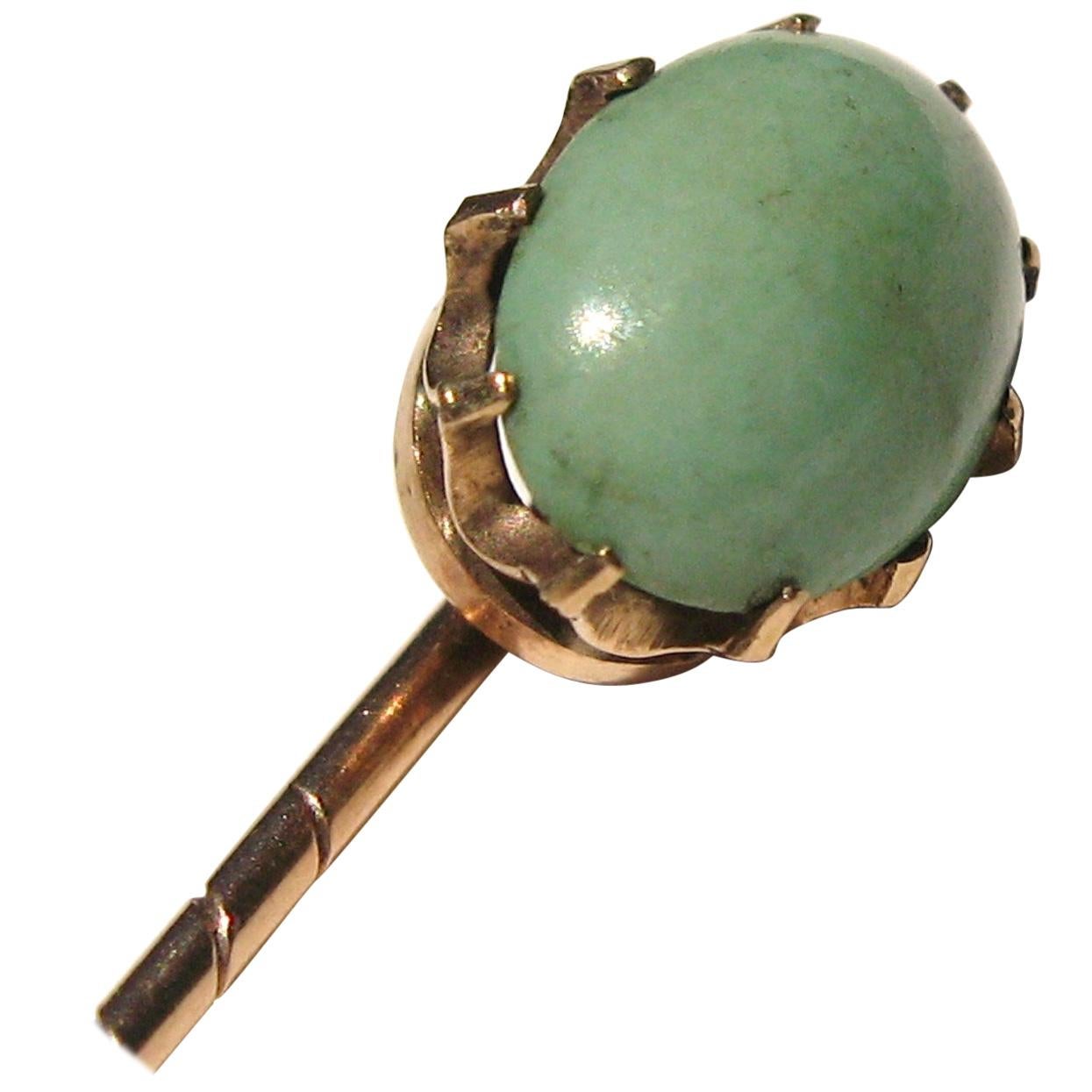 Antique Gold Turquoise Stick Pin 10 Karat