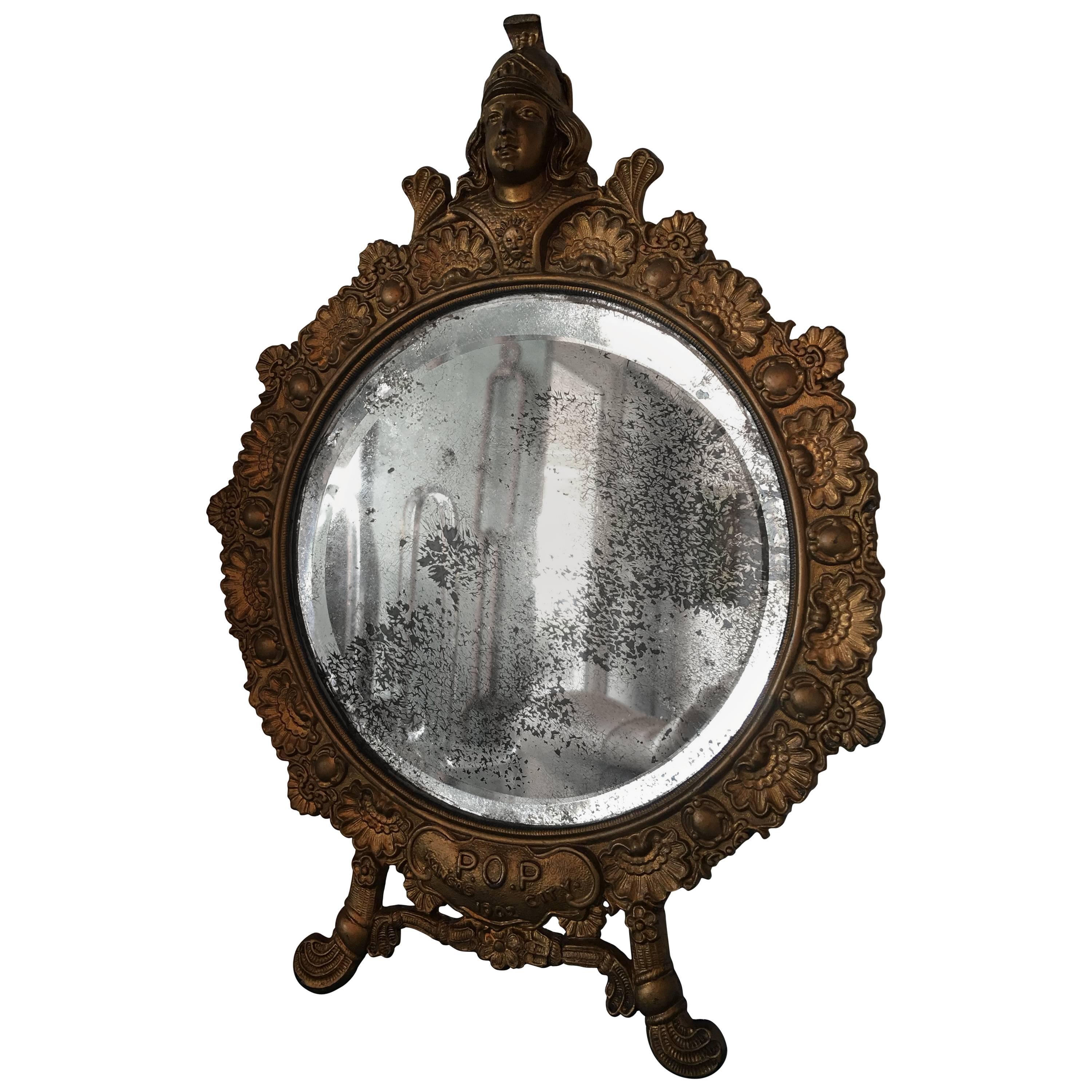 Antique Gold Vanity Mirror For Sale