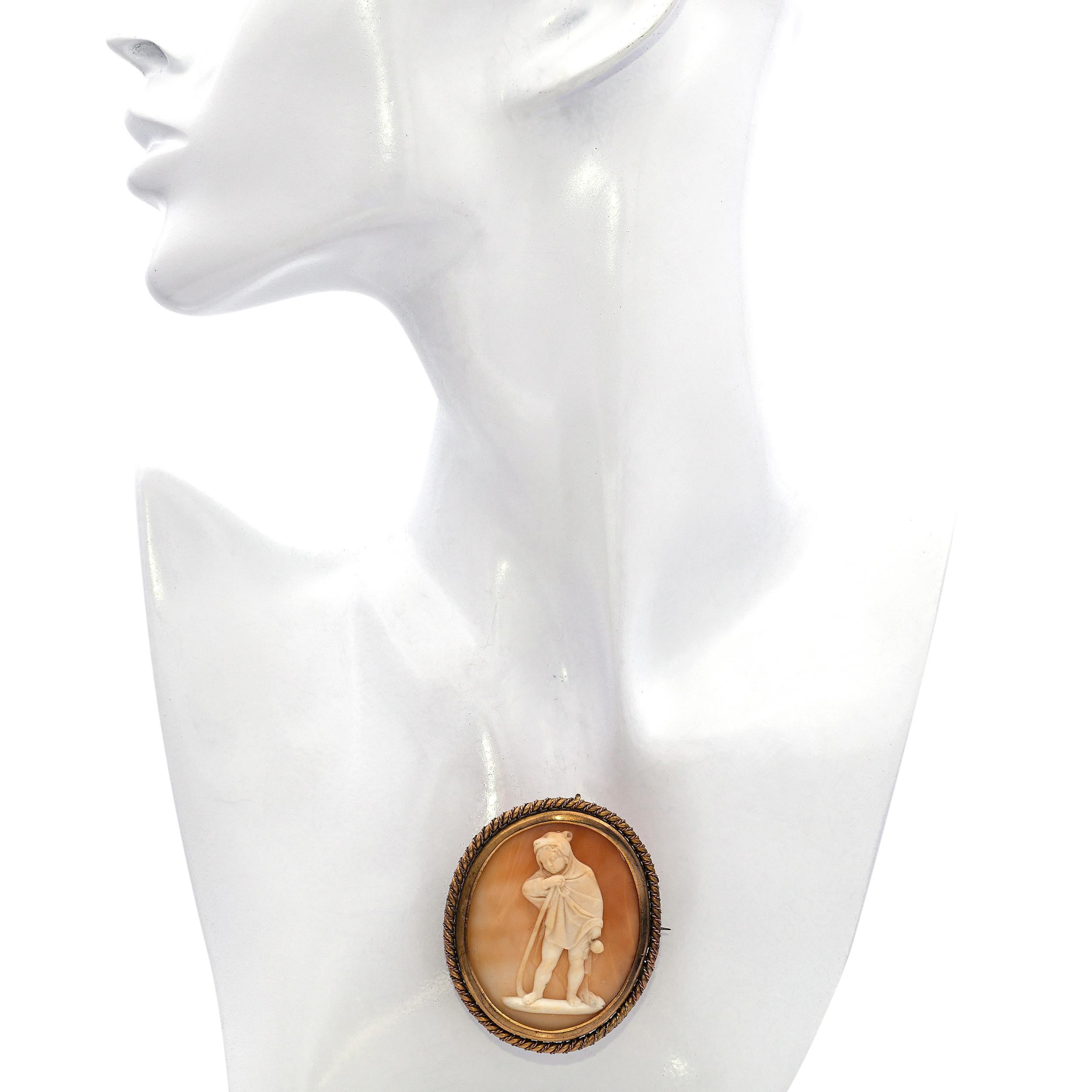 Antike Gold Vermeil Shell Cameo 