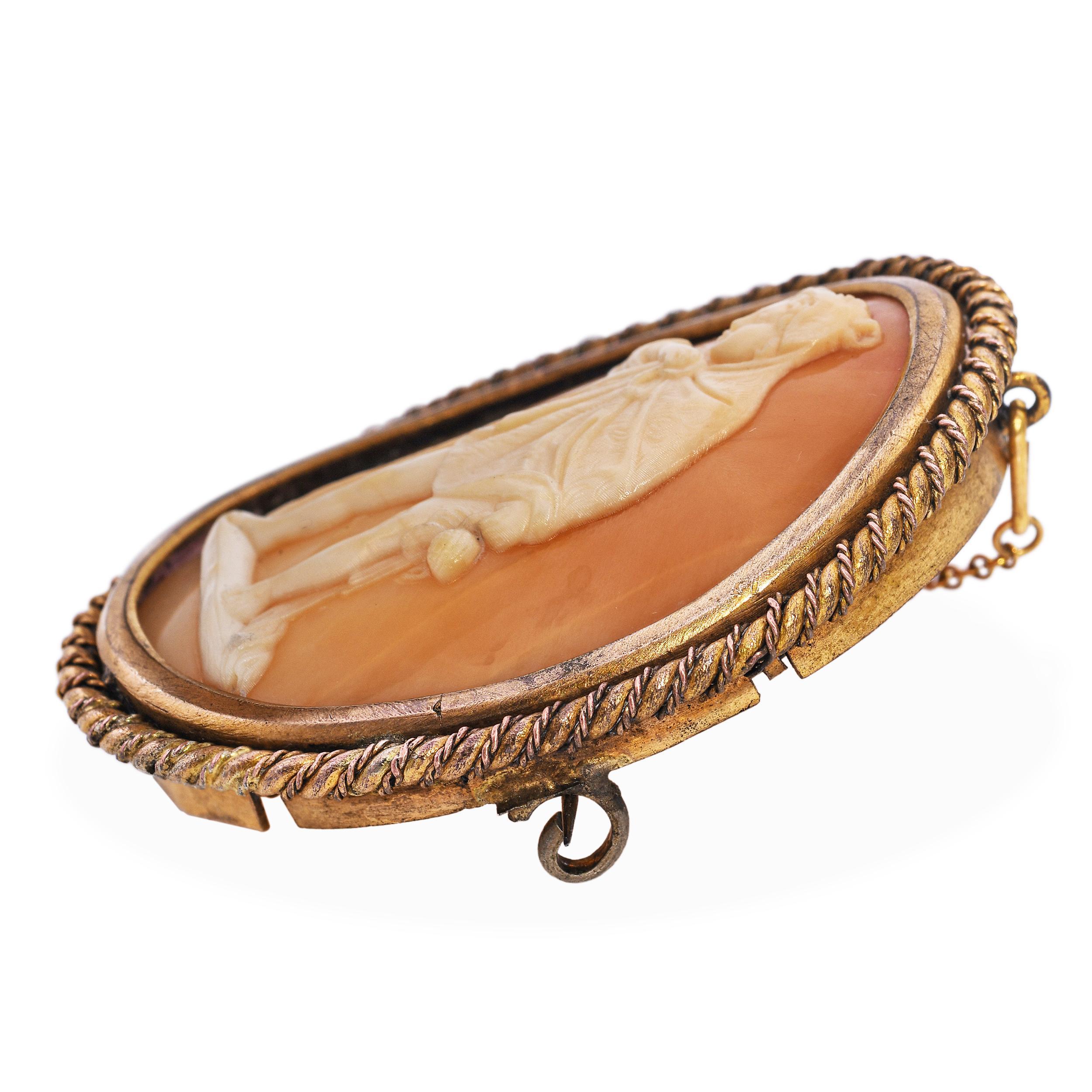 Antike Gold Vermeil Shell Cameo 