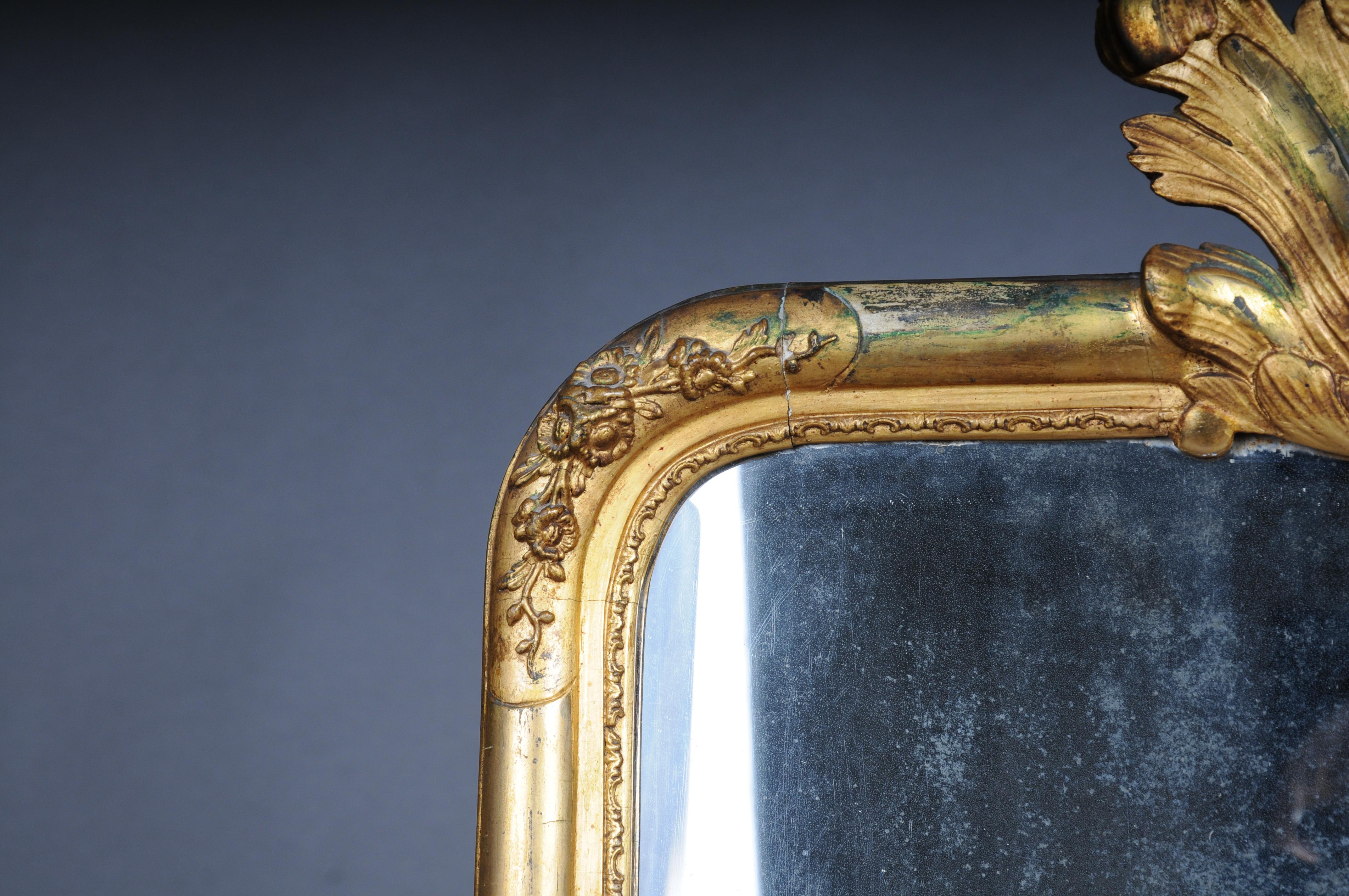 Gilt Antique gold wall mirror from 1780 For Sale