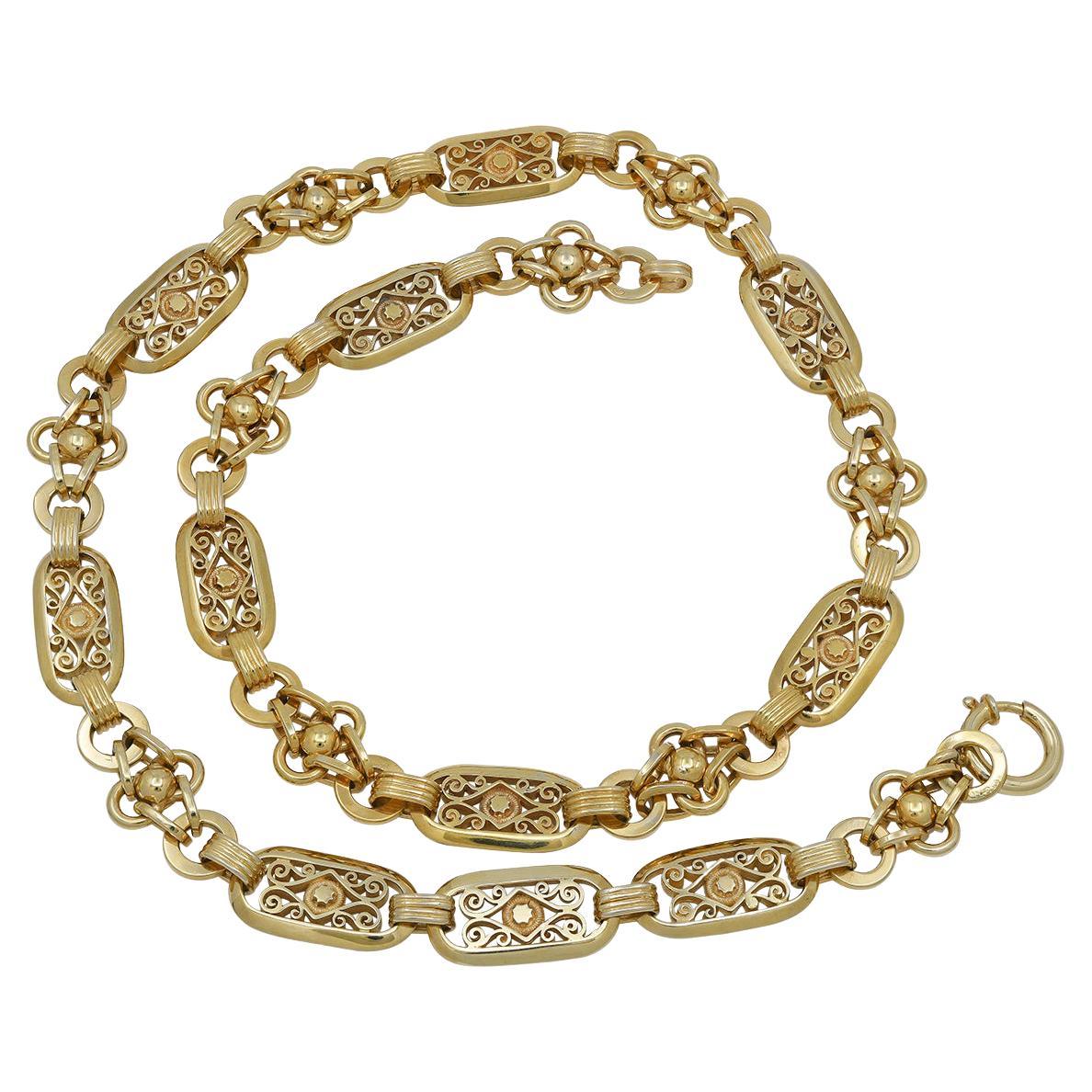 Antique Gold Watch Chain For Sale