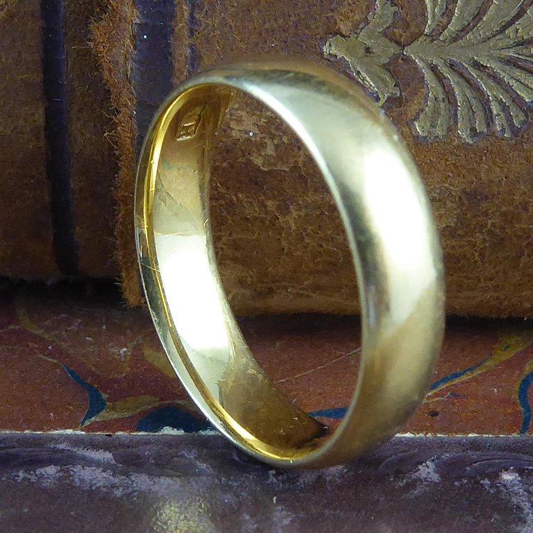 Women's or Men's Antique Gold Wedding Ring, 22 Carat Yellow Gold, Birmingham 1919 Hallmark
